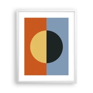 Poster in een witte lijst - Een compositie van warmte en koelte - 40x50 cm