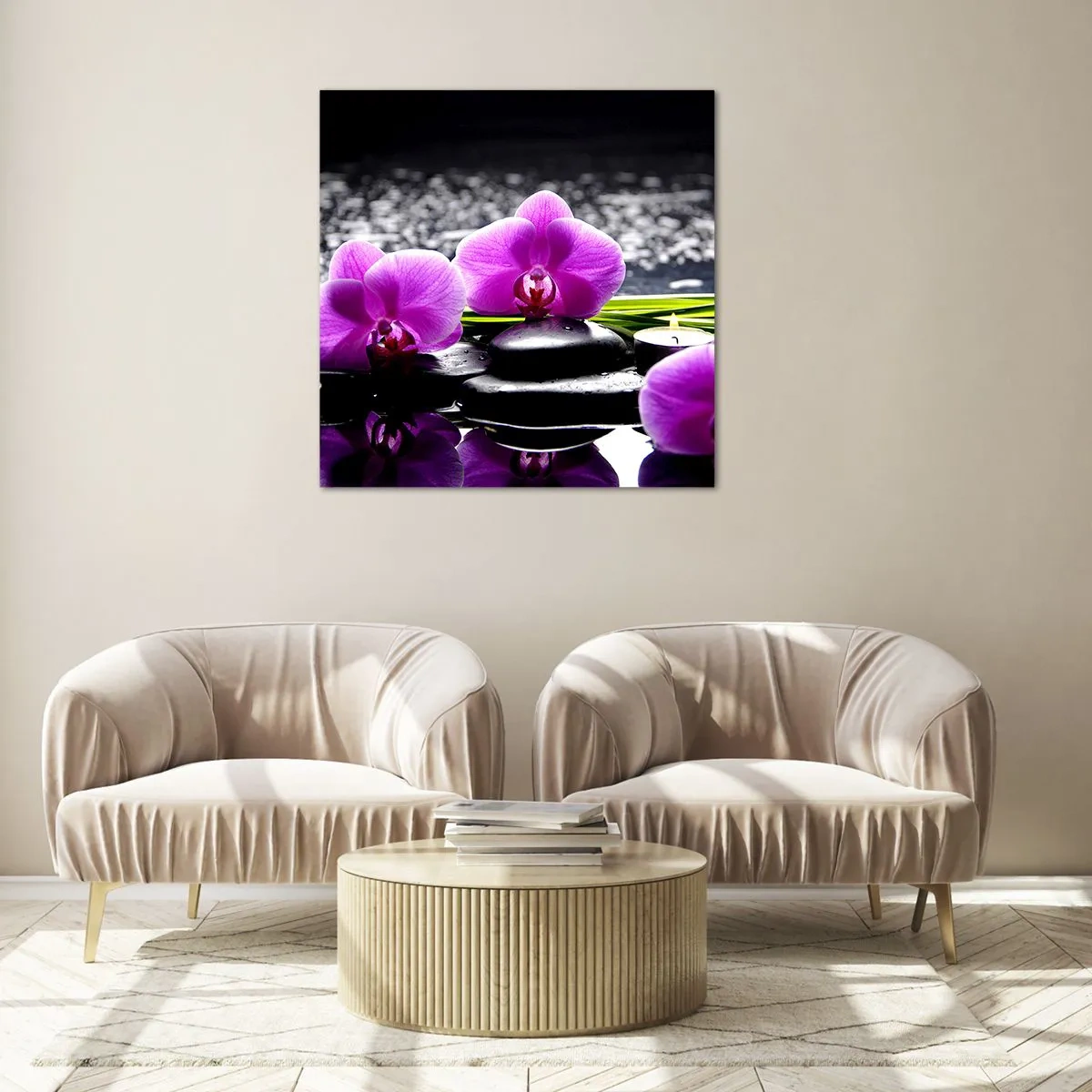 Schilderen op glas - Verdrinken in rust en stilte  - 40x40 cm