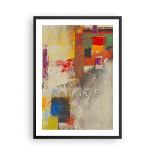 Poster in een zwarte lijst - Abstracte compositie in levendige kleuren - 50x70cm - Kleur geometrie - Moderne wanddecoratie voor woonkamer en slaapkamer ARTTOR