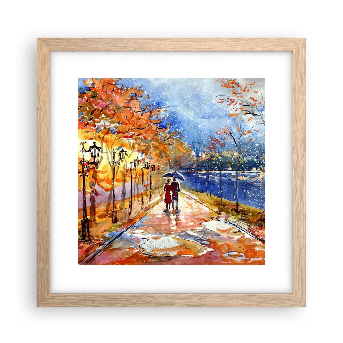 Een poster in een licht eiken lijst - Samen tot de grens van de tijd - 30x30 cm