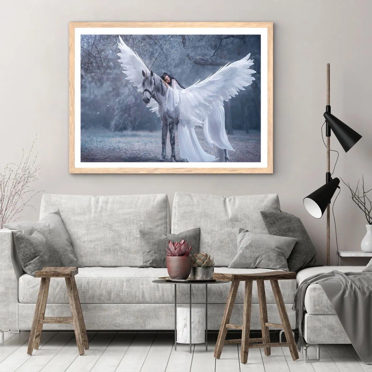 Een poster in een licht eiken lijst - Een geïnspireerd moment - 91x61 cm