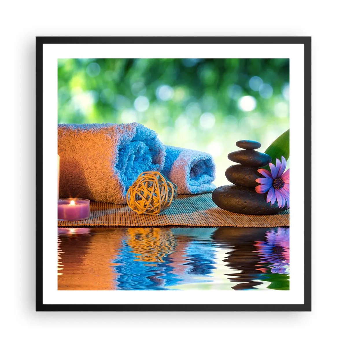 Poster in een zwarte lijst - Tijd voor het lichaam - 60x60 cm