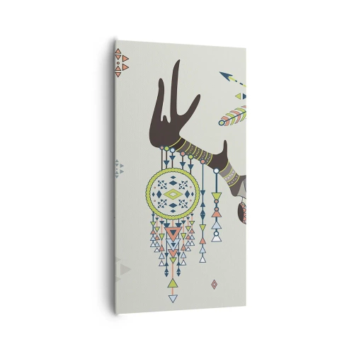 Schilderen op canvas - Trofee van Indiase jager - 65x120 cm
