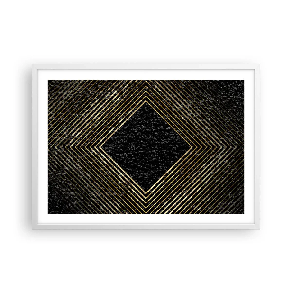 Poster in een witte lijst - Geometrie in glamoureuze stijl - 70x50 cm
