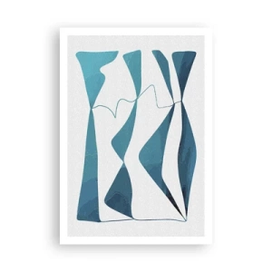 Poster - Abstractie: turquoise verbinding - 70x100 cm