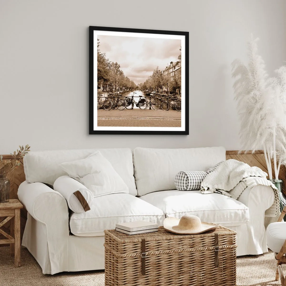 Poster in een zwarte lijst - Hollandse sfeer - 30x30 cm