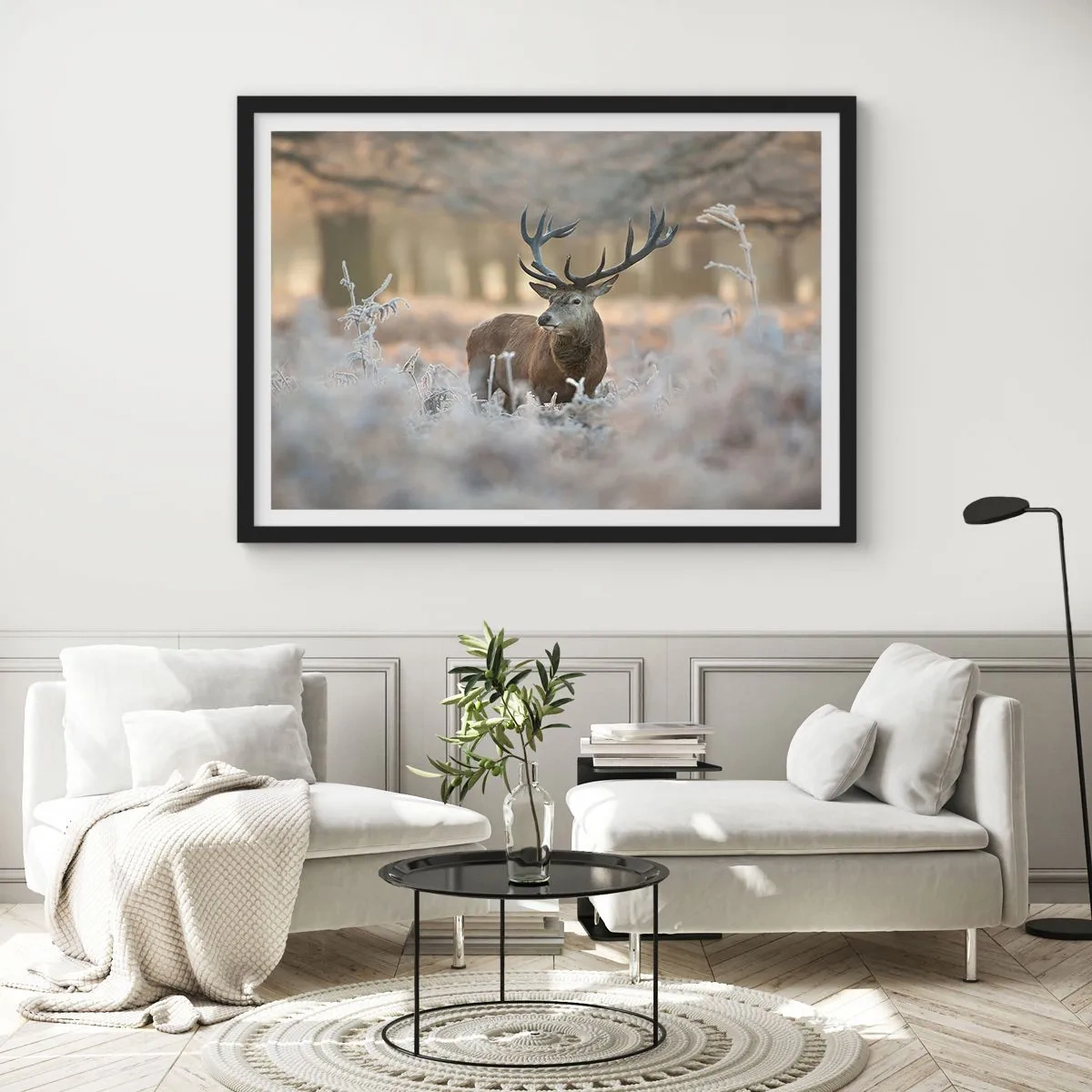 Poster in een zwarte lijst - Een frisse ochtend - 40x30 cm