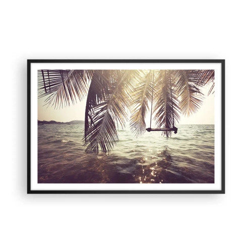 Poster in een zwarte lijst - Je kunt naar believen in de wolken slingeren - 91x61 cm