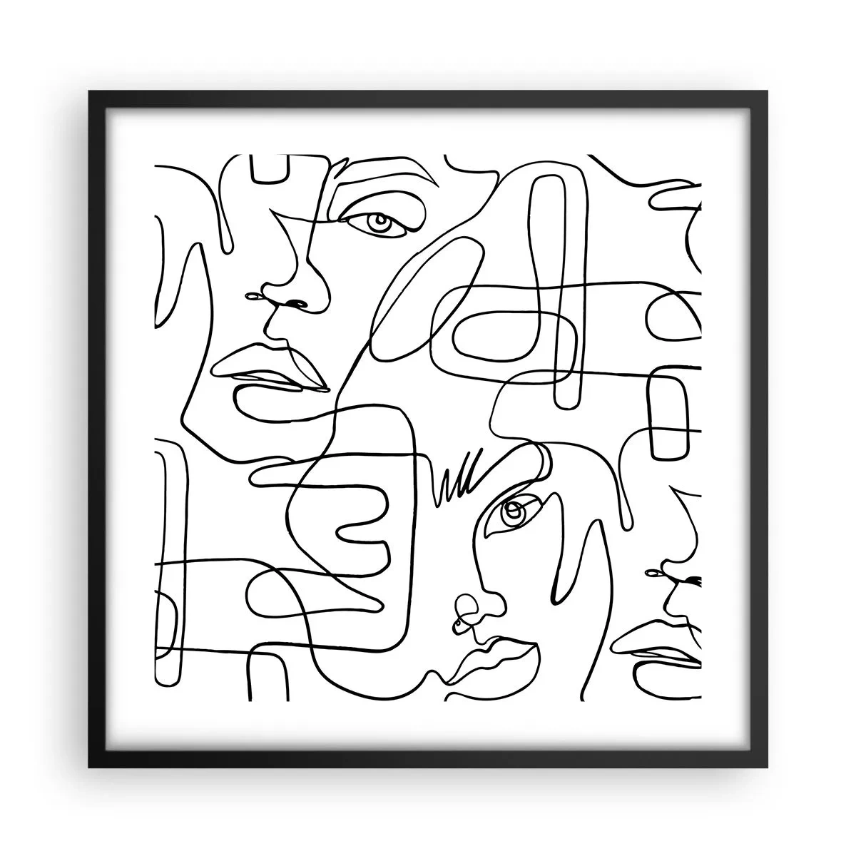 Poster in een zwarte lijst - In verwarde emoties - 50x50 cm