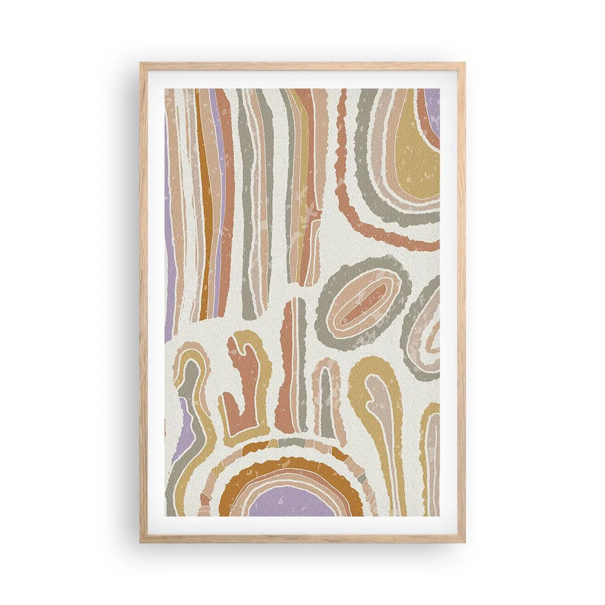 Een poster in een licht eiken lijst - Kleurrijke doorsneden - 61x91 cm