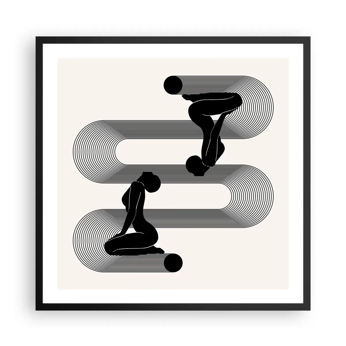 Poster in een zwarte lijst - Sensuele symmetrie - 60x60 cm
