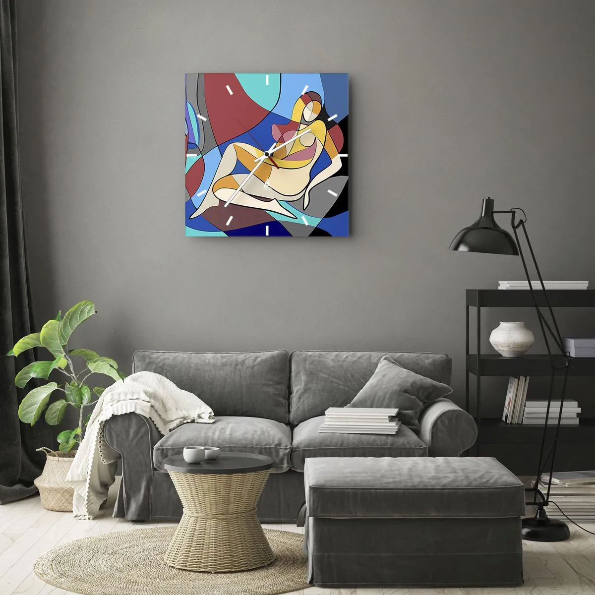 Wandklok - Klok - Kubistisch naakt - 30x30 cm