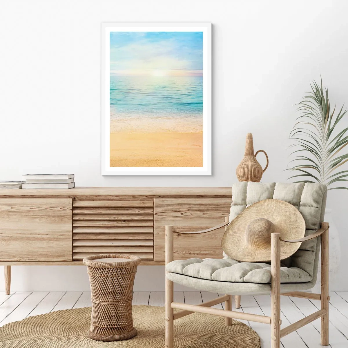 Poster in een witte lijst - Groot blauw - 40x50 cm