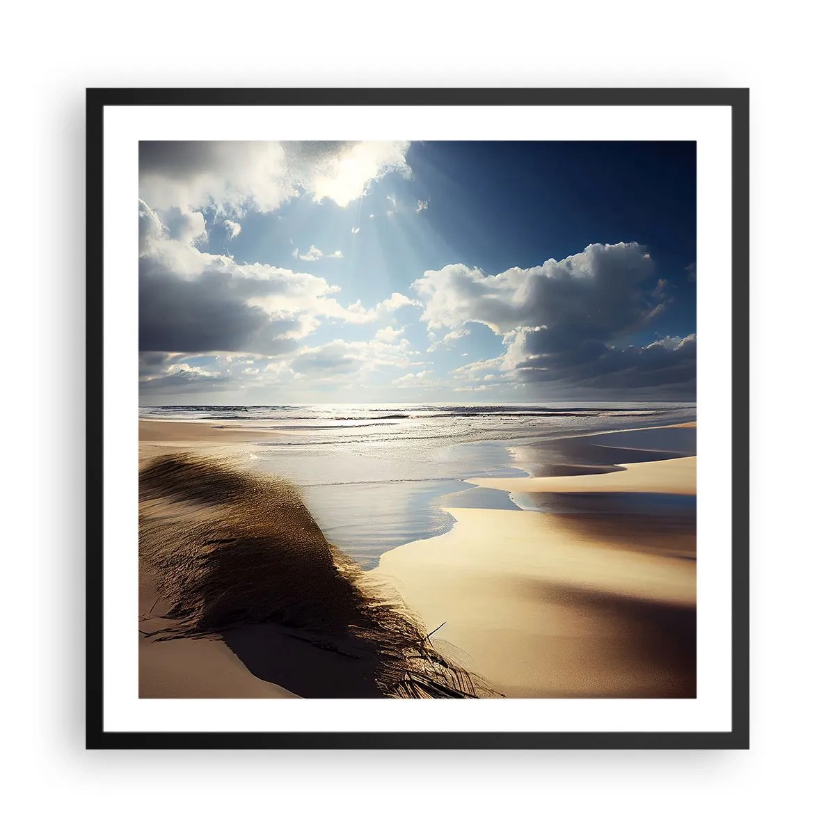 Poster in een zwarte lijst - Strand, wild strand - 60x60 cm