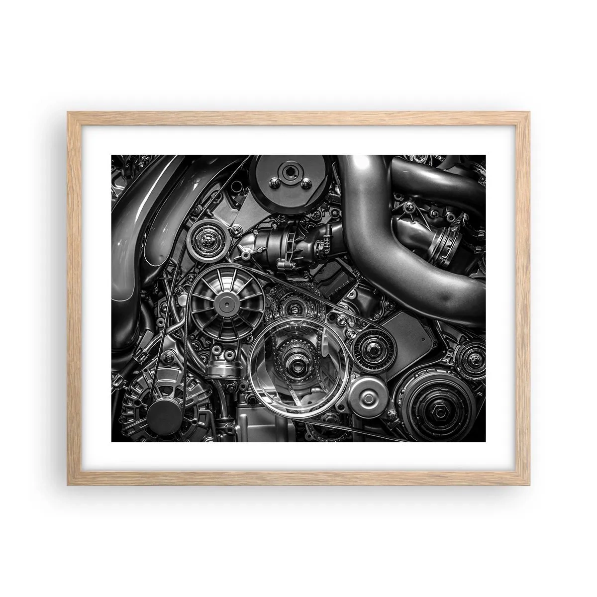 Een poster in een licht eiken lijst - De poëzie van mechanica - 50x40 cm