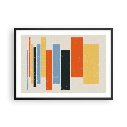 Poster in een zwarte lijst - Muzieknotatie - 70x50 cm