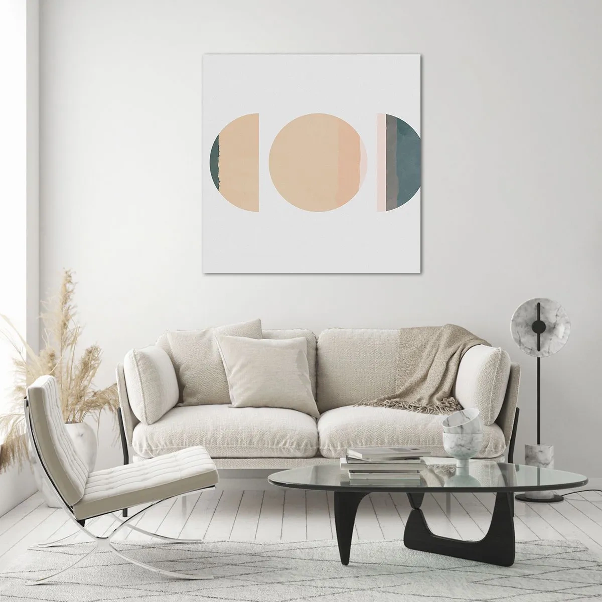 Schilderen op glas - Een Wiel achter een andere - 50x50 cm