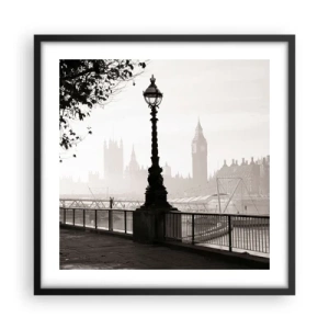 Poster in een zwarte lijst - Ochtend in Londen - 50x50 cm