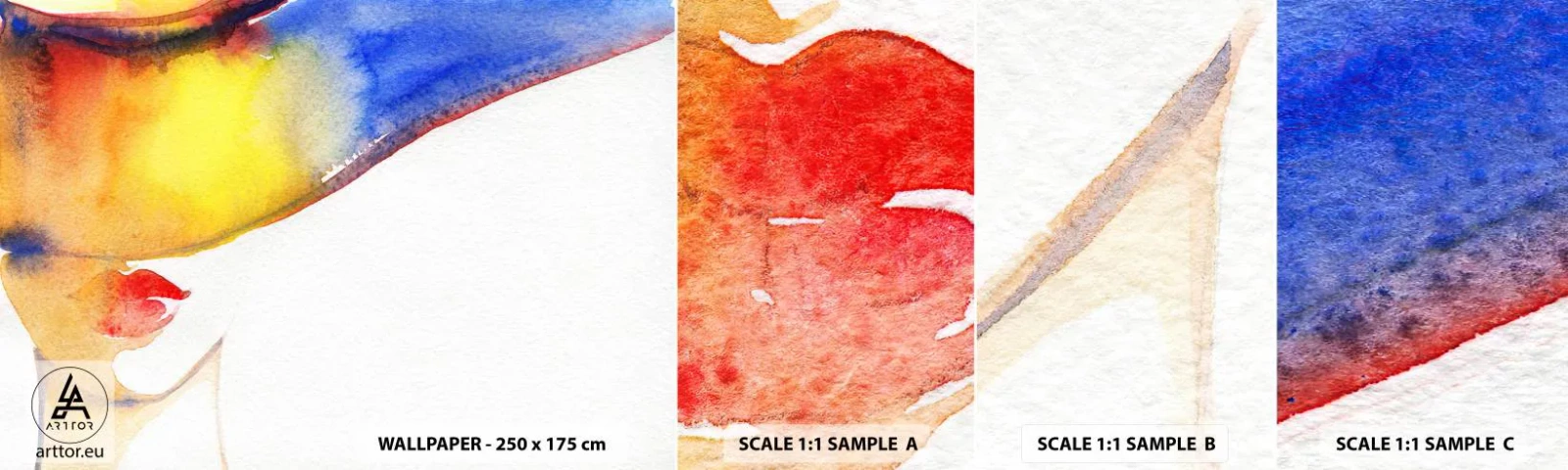 Fotobehang Staaltje Standard Eco - Portret van een dame - Abstractie, Vrouw, Hoed - 100x30 cm