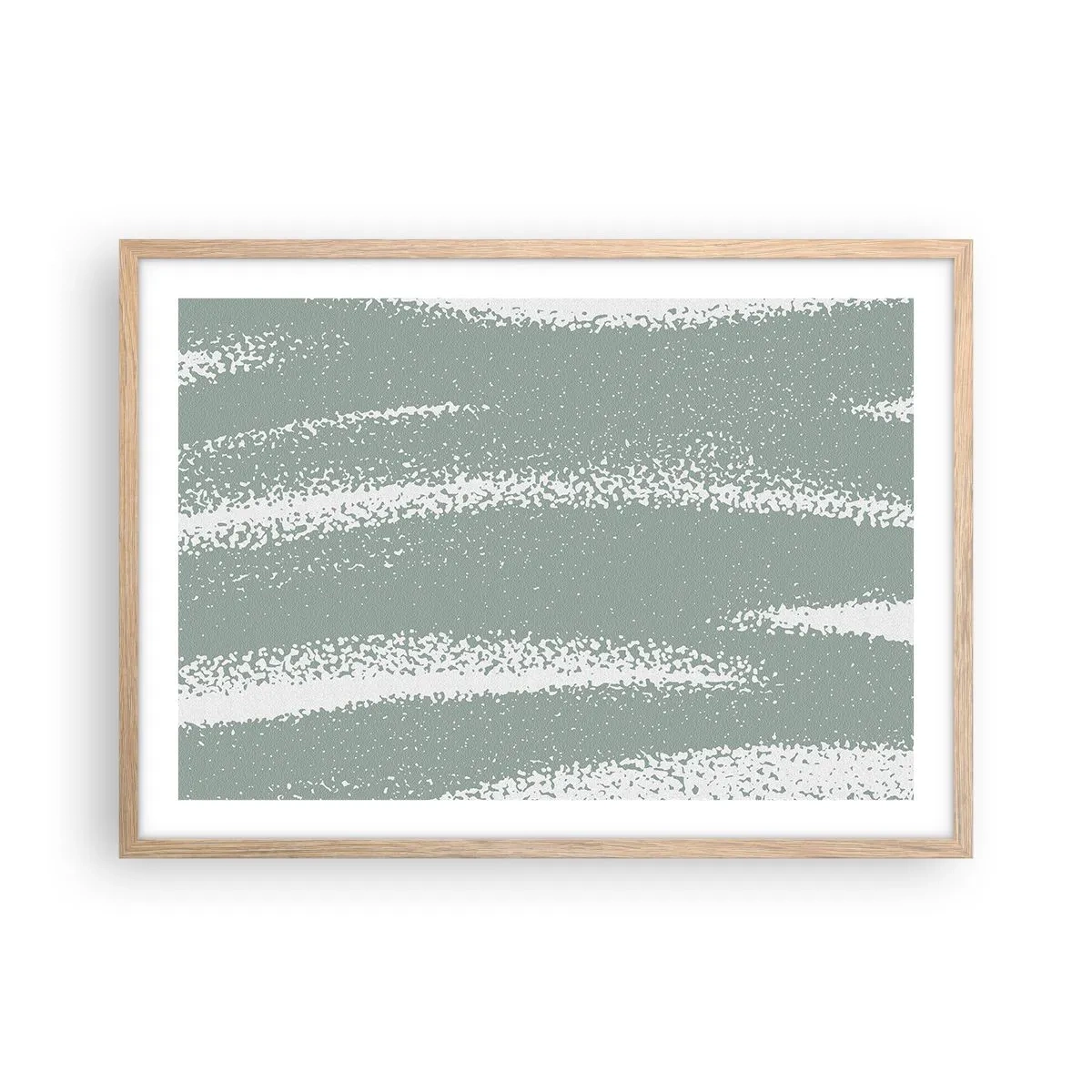 Een poster in een licht eiken lijst - Abstractie in een winterklimaat - 70x50 cm