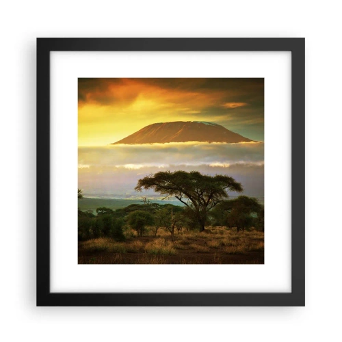 Poster in een zwarte lijst - Een reizigersdroom - 30x30 cm