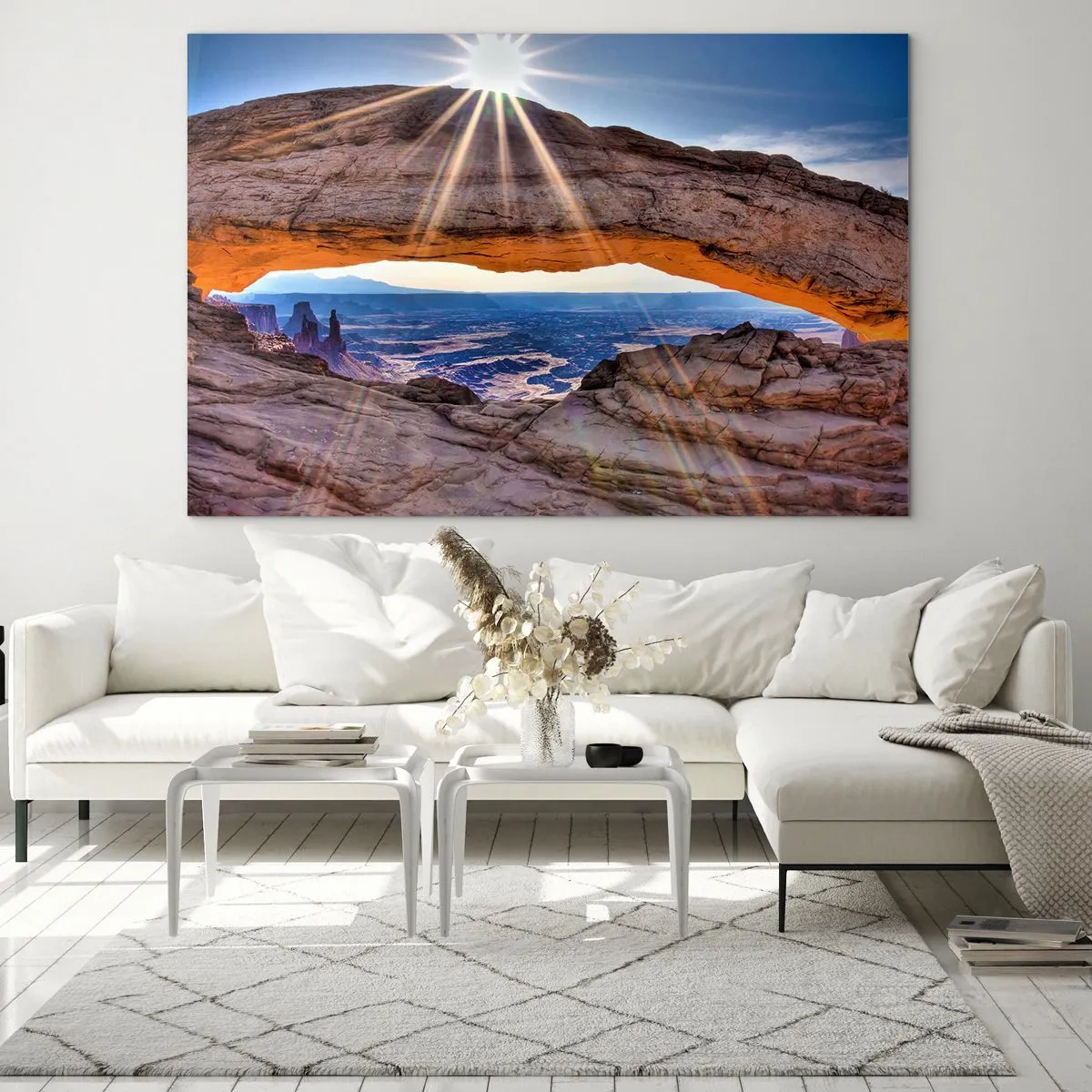 Schilderen op glas - Door de rotspoort - 100x70 cm