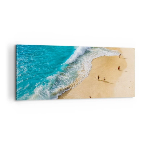 Schilderen op canvas - En dan de zon, het strand… - 100x40 cm