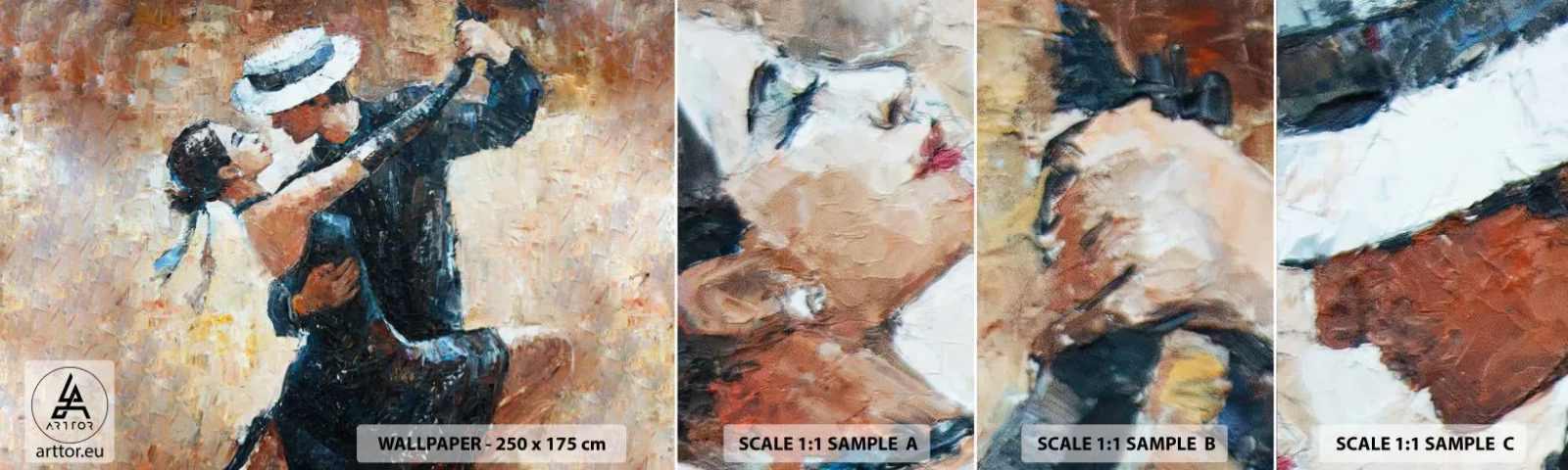 Fotobehang Staaltje Standard Eco - A la Rudolf Valentino - Abstractie, Dans, Tango - 100x30 cm