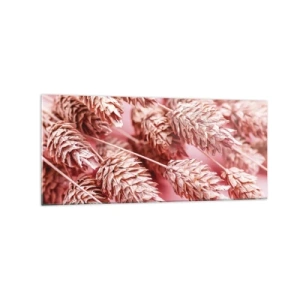Schilderen op glas - Een bloemencascade in roze - 120x50 cm