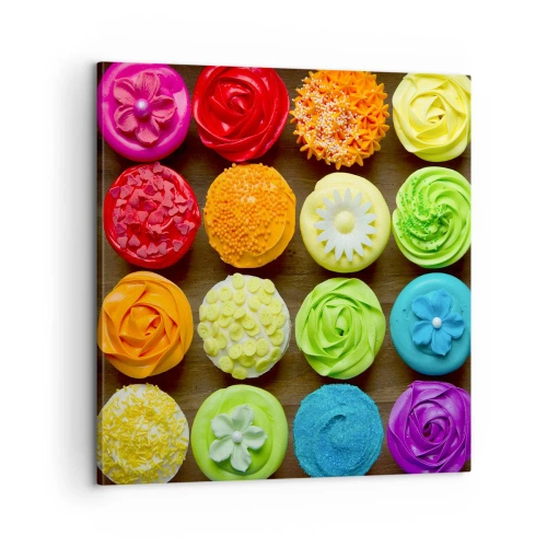 Schilderen op canvas - Elk anders - allemaal lekker  - 60x60 cm