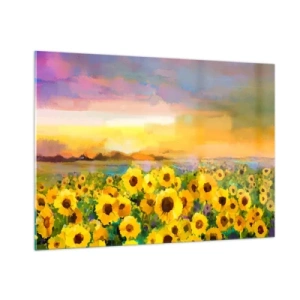 Schilderen op glas - De zon zelf daalde naar de aarde - 100x70 cm