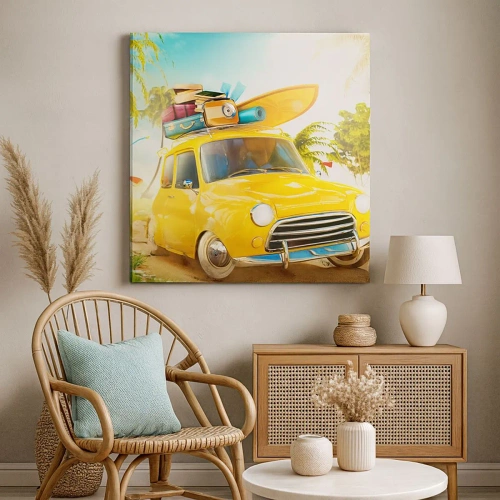 Schilderen op canvas - Een reis voor meer dan één glimlach - 30x30 cm