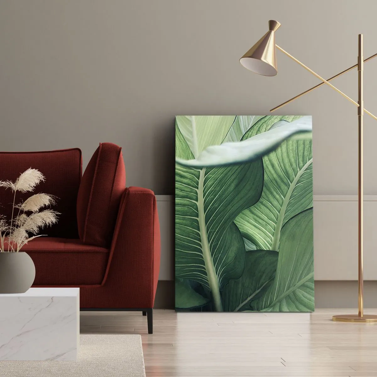 Schilderen op canvas - Intens groen leven - 45x80 cm