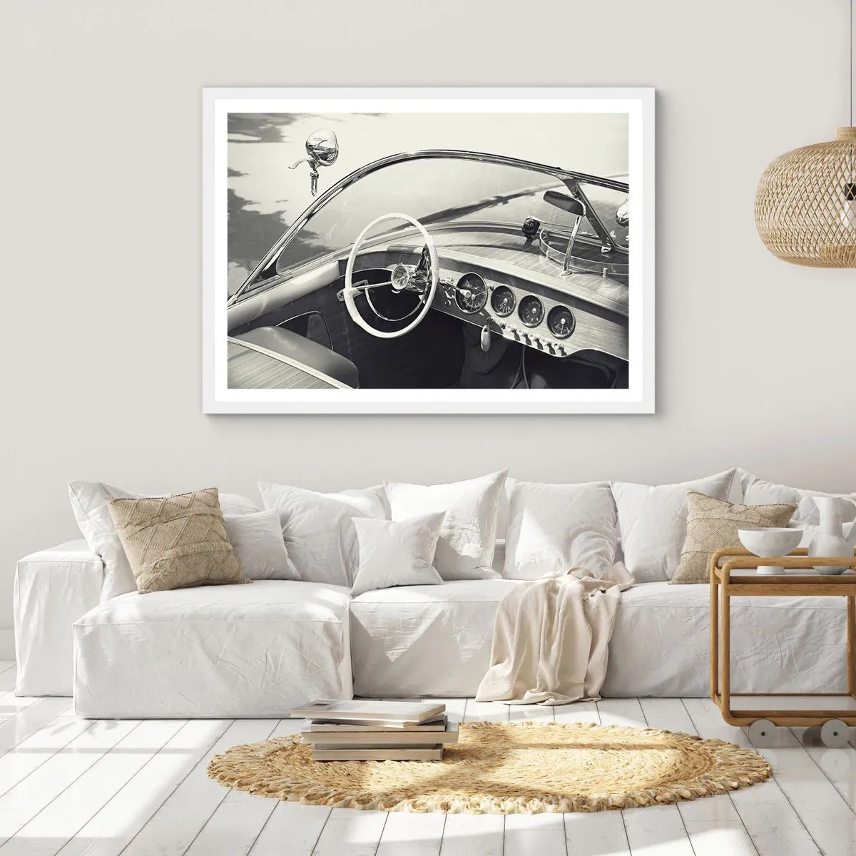 Poster in een witte lijst - Weer voor de rijken - 50x40 cm