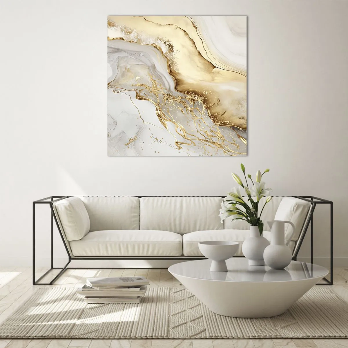 Schilderen op glas - Abstractie: schoonheid en goedheid - 60x60 cm