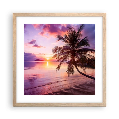 Een poster in een licht eiken lijst - Geluk tot aan de horizon - 40x40 cm