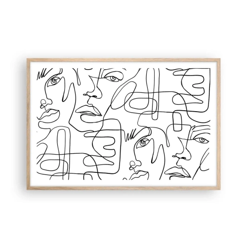 Een poster in een licht eiken lijst - In verwarde emoties - 91x61 cm