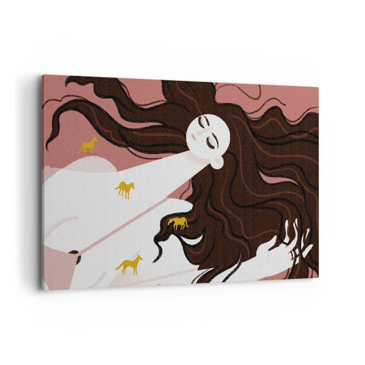 Schilderen op canvas - Droom over een gouden paard - 120x80 cm