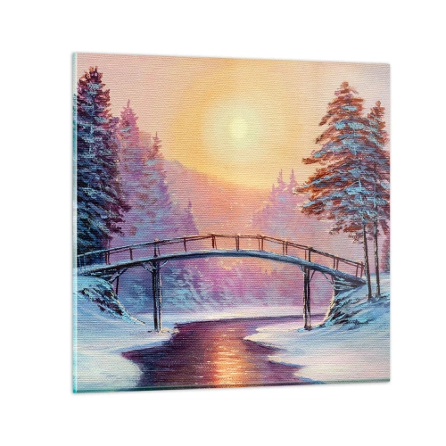 Schilderen op glas - Vier seizoenen - winter - 40x40 cm