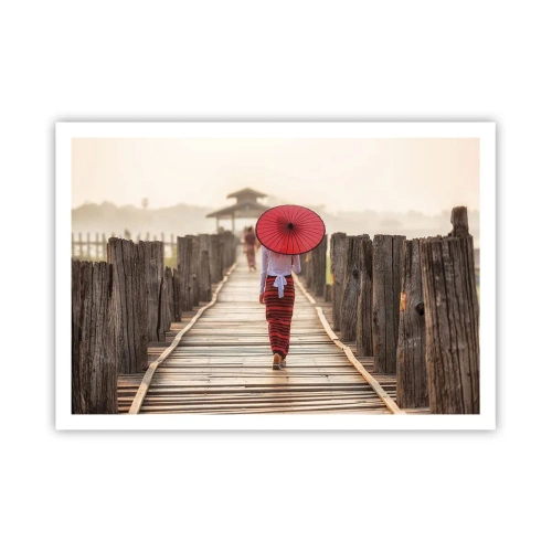 Poster - Op de oude brug - 100x70 cm