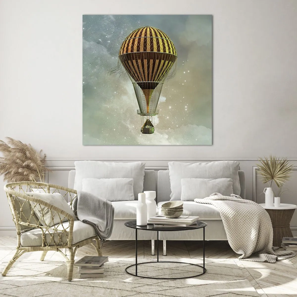 Schilderen op glas - Baanbrekende vluchten - 60x60 cm