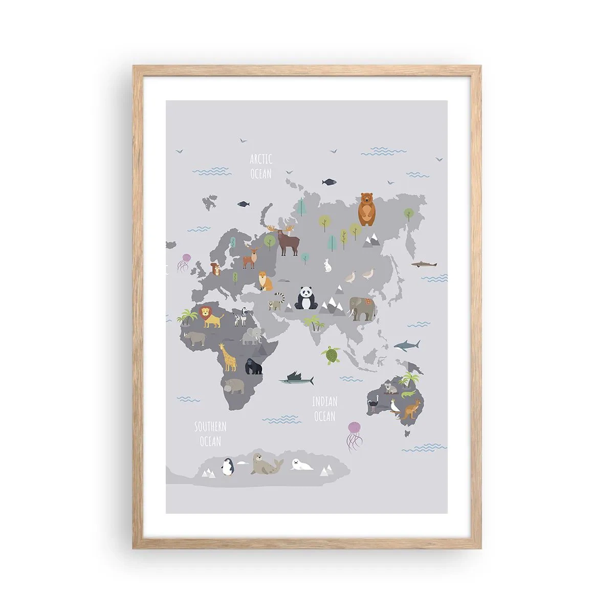 Een poster in een licht eiken lijst - Vertel me waar je vandaan komt ... - 50x70 cm