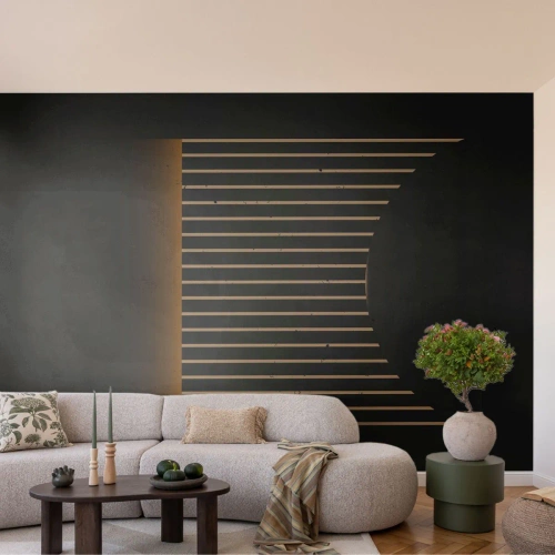 Fotobehang Standard Eco - Verken de duisternis - Abstractie, Deel, Lijn kunst - 450x315 cm