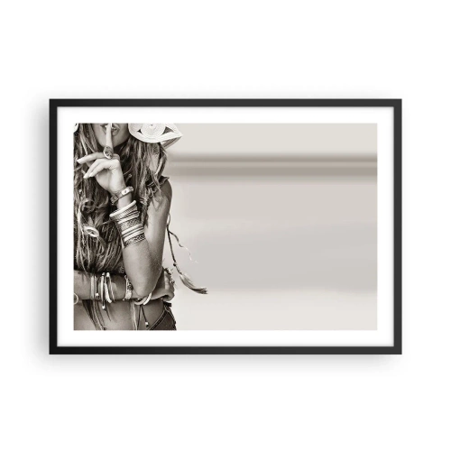 Poster in een zwarte lijst - Waarom een ​​meisje - 70x50 cm