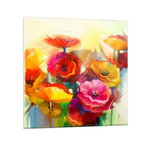 Schilderen op glas - Niet alleen rood - 30x30 cm