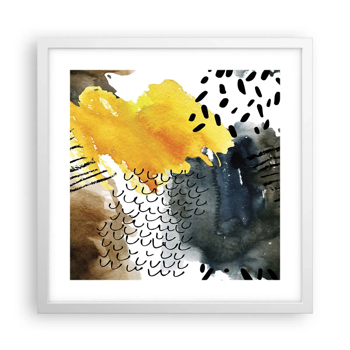 Poster in een witte lijst - Een ontmoeting van de elementen - 40x40 cm