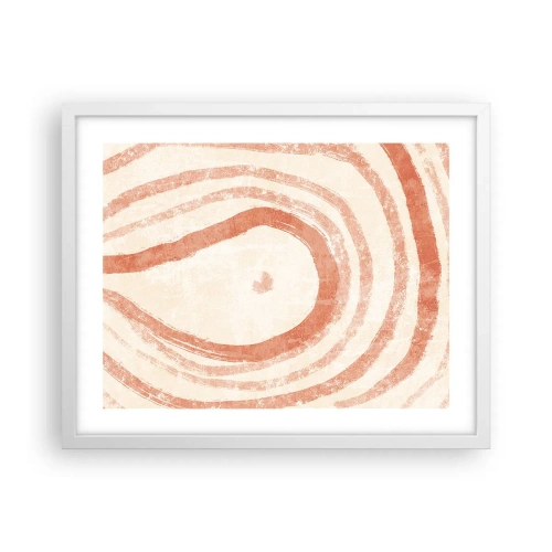 Poster in een witte lijst - Koraalcirkels – compositie - 50x40 cm