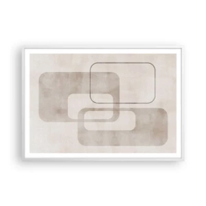 Poster in een witte lijst - Geometrische voeg - 100x70 cm