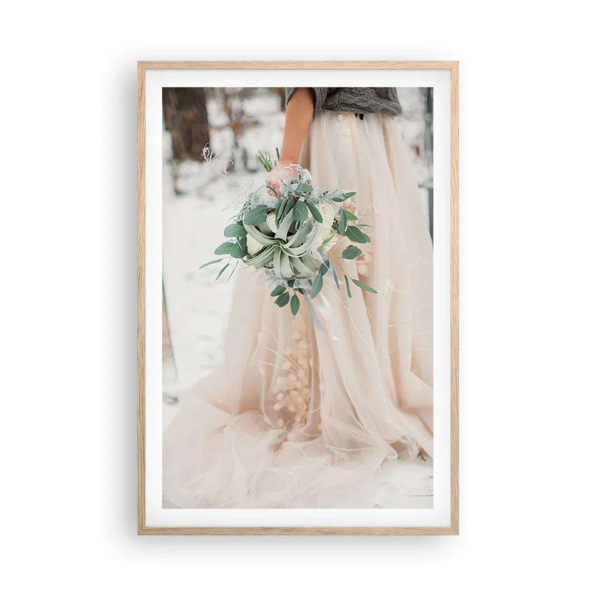 Een poster in een licht eiken lijst - En ze leefden nog lang en gelukkig - 61x91 cm
