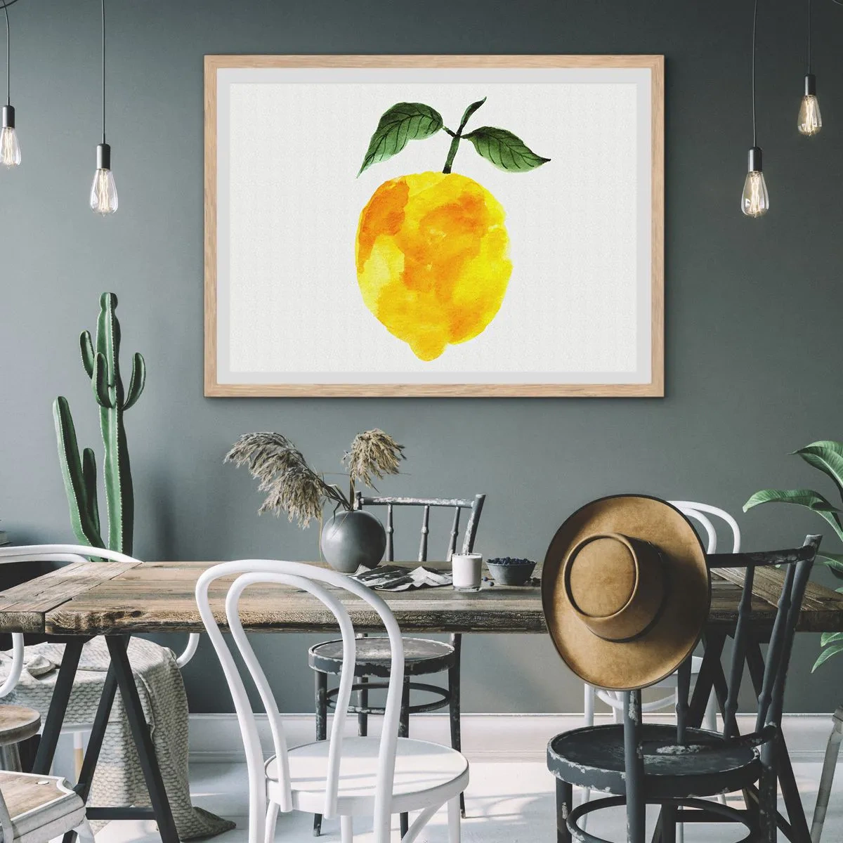 Een poster in een licht eiken lijst - Hoe proef je de zon? - 100x70 cm